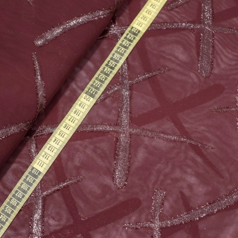 WL6079 | Chiffon Striche aus Lurex bordeauxrot - 4