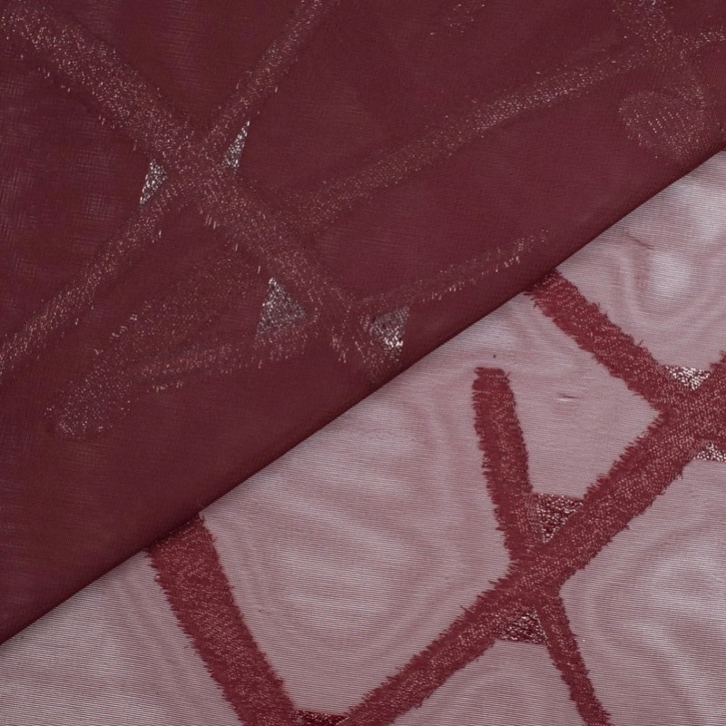 WL6079 | Chiffon Striche aus Lurex bordeauxrot - 3
