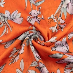 Chiffon Blumen orange