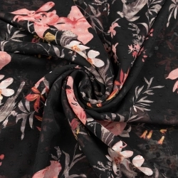 Chiffon Blumen schwarz