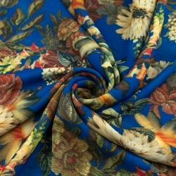 Chiffon Blumen blau