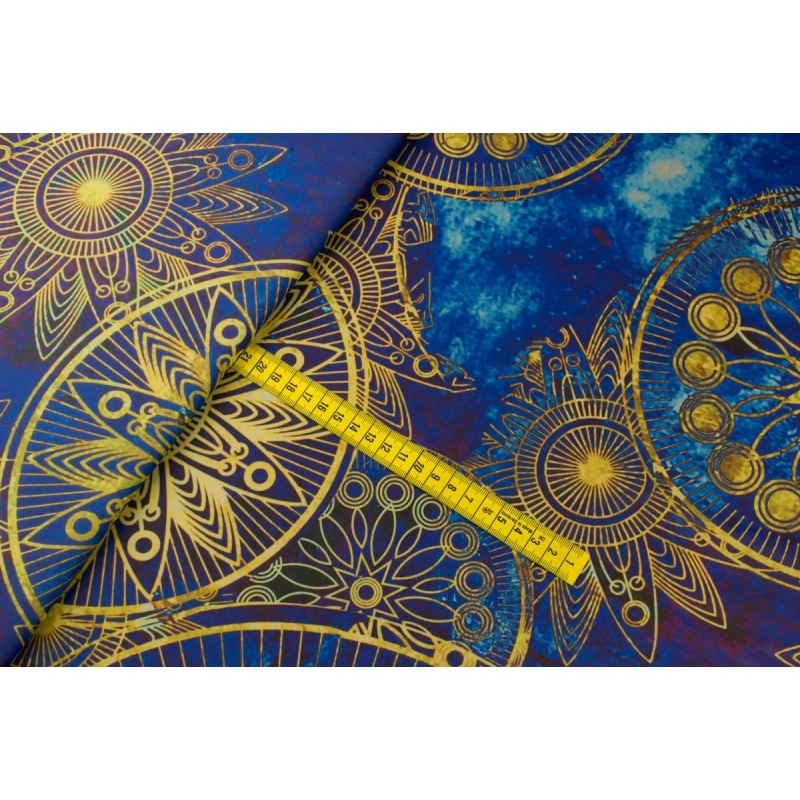 SZYDM.455A.07 | Chiffon goldene Mandala blau - 4