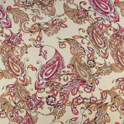 Viskosestoff Paisley ecru