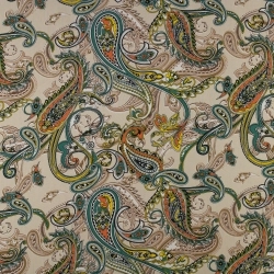 Viskosestoff Paisley hellbeige