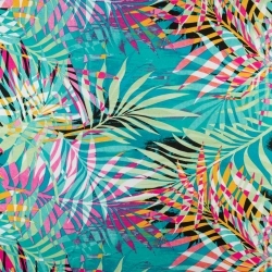 DWI100.372 | Viskose-Strickstoff Palmenblätter türkis - 1