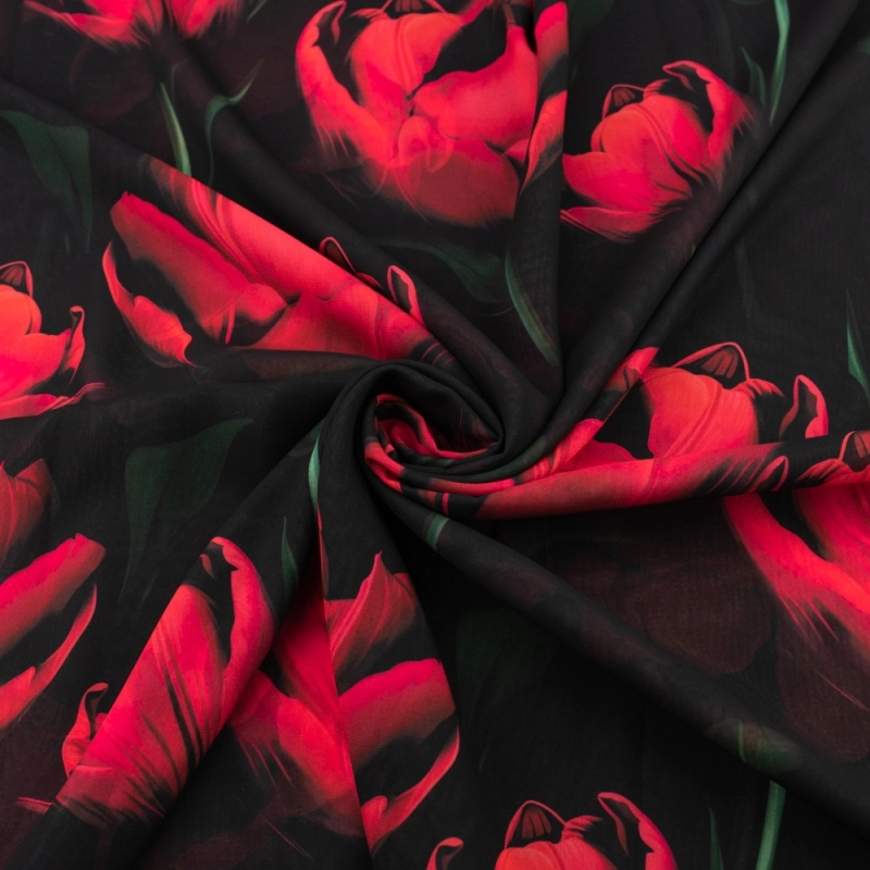 Chiffon rote Tulpen schwarz - 3