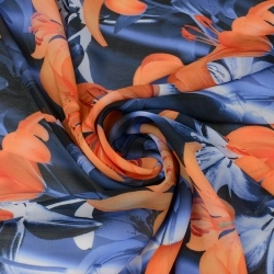 Chiffon Blumen blau