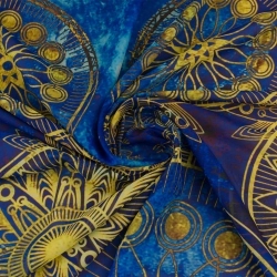 SZYDM.455A.07 | Chiffon goldene Mandala blau - 1