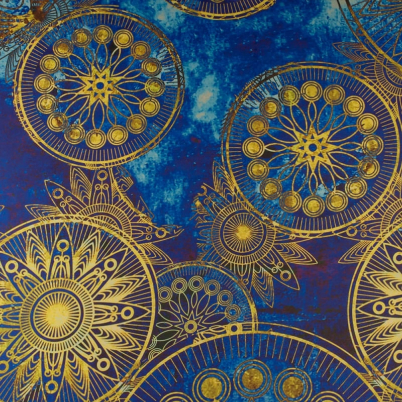 SZYDM.455A.07 | Chiffon goldene Mandala blau - 2