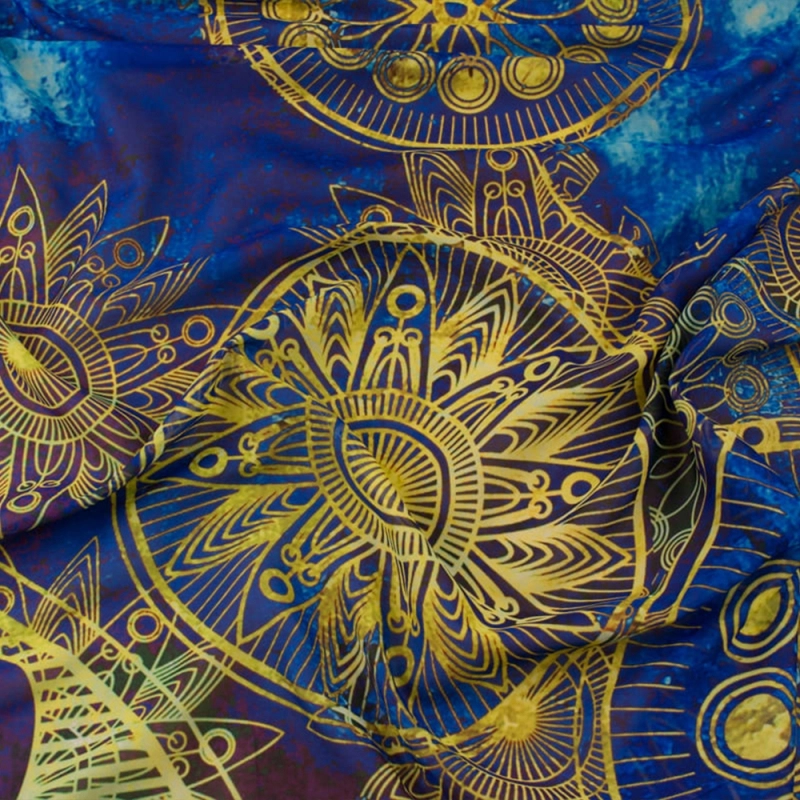 SZYDM.455A.07 | Chiffon goldene Mandala blau - 3