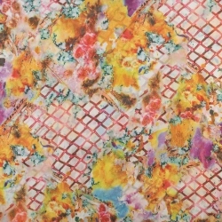 Chiffon gemalte Blumen orange