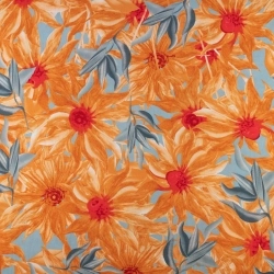 Viskosestoff orange Blumen