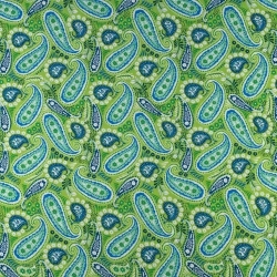 WIS653 | Viskosestoff blaue Paisley grün - 1