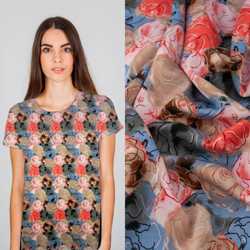 WIS656 | Viskosestoff bunte Blumen - 2
