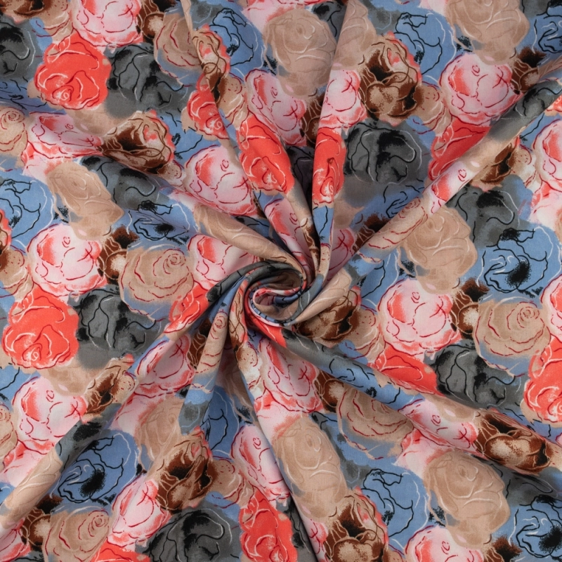 WIS656 | Viskosestoff bunte Blumen - 3