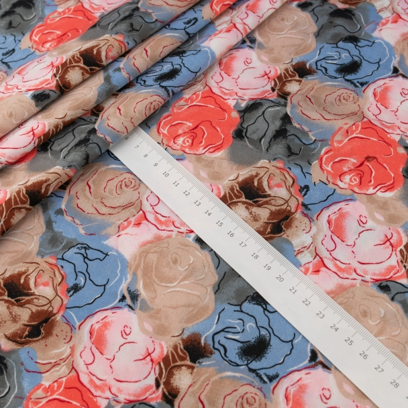 WIS656 | Viskosestoff bunte Blumen - 5
